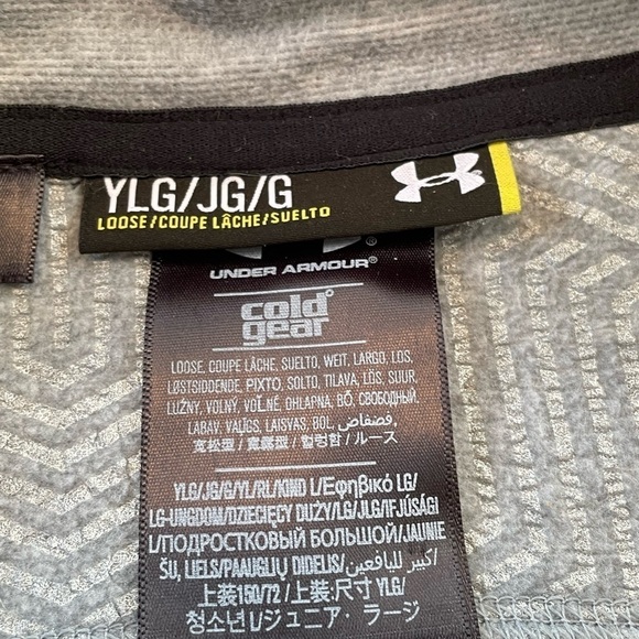 Youth Kids Under Armour Gray Cold Gear Zip Up Fleece Vest Jacket - Picture 4 of 4